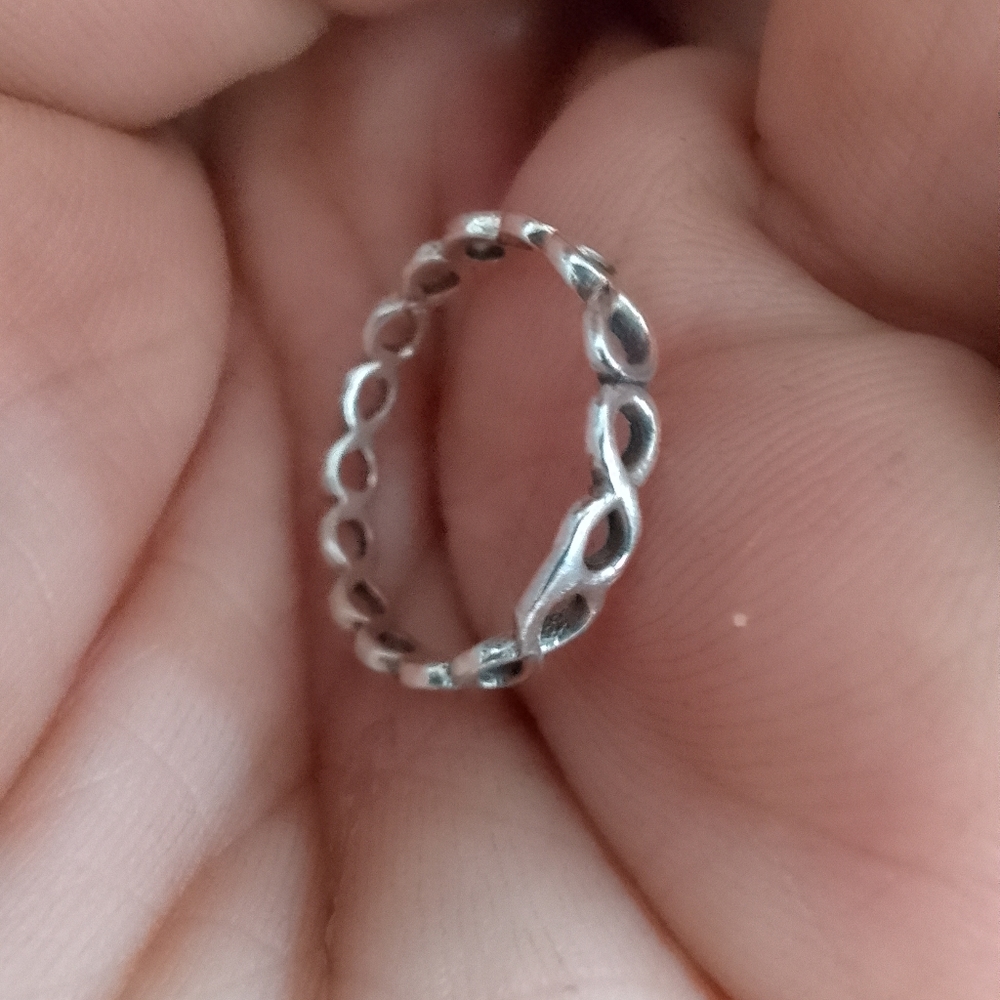 Vintage 925 sterling silver handmade spiral ring, size 6-6.75
